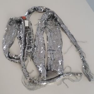 Silver glittery scarf